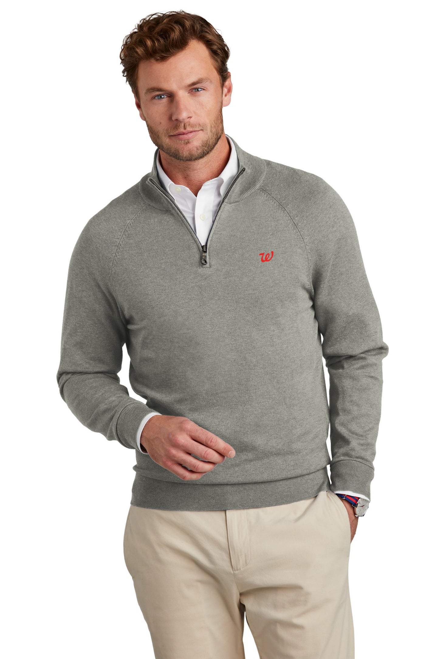 Brooks Brothers Cotton Stretch 1/4-Zip Sweater