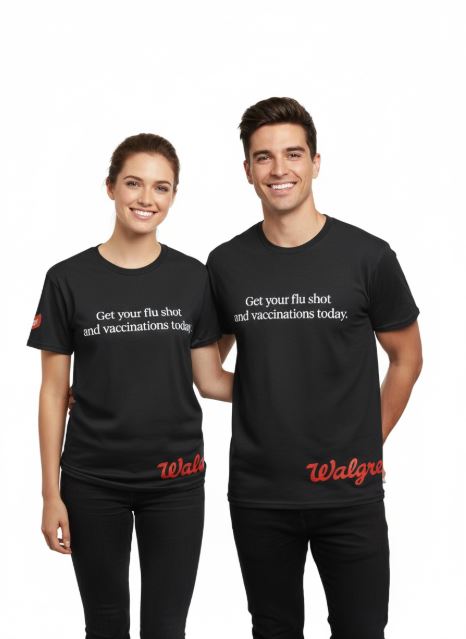 Unisex Black Walgreens Immunization Shirt - AFL25