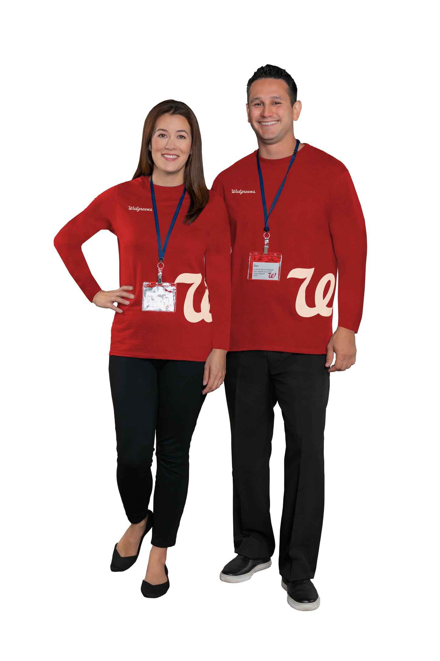 Unisex Long Sleeve Crimson T-shirt with W Side Wrap